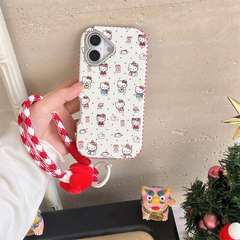 ハローキティ iPhone16ケース ストラップ付き iphoneケース hellokitty ハードケース iphone15ケース スマホケース 可愛い iphone15ケース 