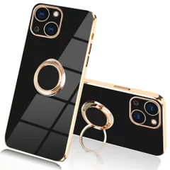 【在庫処分】メッキ加工 レンズ保護 tpu リング付き ソフト ストラップホール付き 耐衝撃 ケース スリム おしゃれ 用 アイフォン15 用 ケース iPhone15 (for iPhone15 JOOBOY 6.1 ブラック)