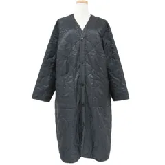 HYKE ハイク アウター コート ロング ブラック 黒 1(S) ノーカラー ライナー キルティング 中綿 ナイロン きれいめ 通勤 Iライン カジュアル シンプル 日本製のサムネイル
