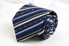 ディズニー ブランド ネクタイ ミッキー ストライプ柄 ドット 小紋柄 PO メンズ ネイビー Disney 【中古】