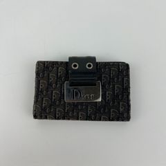美品　クリスチャンディオール　6連キーケース　キャンバス　トロッター　ホック　紺 Christhian Dior ディオール キーケース トロッター 6連 箱あり