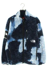 シュプリーム 21AW Bleached Denim Print Fleece Jacket タイダイフリースブルゾン メンズ L