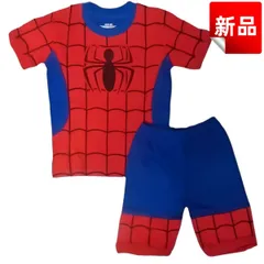 ✨新品✨スパイダーマン パジャマ 上下セット 半袖 子供服 キッズ 男の子 ナイトウェア ルームウェア 夏物 涼しい 快適 寝間着 部屋着 ヒーロー キッズパジャマ  半袖パジャマ コットン 寝間着 部屋着 綿 プレゼント 100 110 120 130
