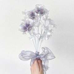 【お得なブーケ】薔薇とかすみ草のブーケ（パールパープル）