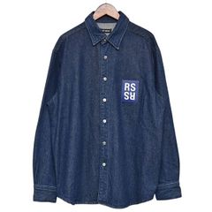raf simons 21ss ロゴパッチ デニム シャツ ジャケット - メルカリ