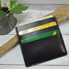 栃木レザー コンパクトウォレット お札とカードだけ BLACK