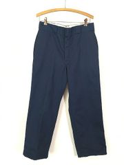 古着 90s USA製 Dickies 防寒 フランネル ライナー コットンツイル ワーク チノ パンツ ストレート 紺 W33 L26 古着 