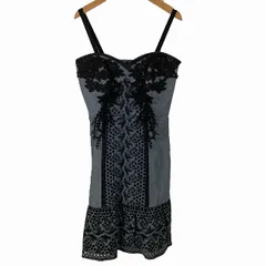 アナスイ ANNA SUI デニムワンピース レース 花模様 青 ブルー 2 M相当 USA製のサムネイル