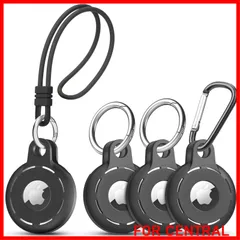 【人気商品】［4個入］ AirTag ケース 2022新モデル 通気 エアタグ 用 カバー - Migeec キーホルダー3個付き/ ストラップ1個付き 軽量 紛失防止 AirTag対応用 保護カバー