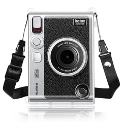 【数量限定】チェキエボケース カメラ保護バッグ カメラケース instax mini mini Evoケース instax ハード チェキEvo 傷つけ防止 軽量 Evo透明ケースショルダーストラップ付き 全面保護 FUJIFILM クリスタルシェル Riei