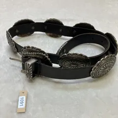 【moussy】ヴィンテージ コンチョベルト シルバー装飾 レザーベルト 中古