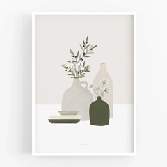 MICUSH | POTTERY AND FLOWERS - OLIVE BRANCH (AP155) | アートプリント/ポスター (30x40cm) 北欧 インテリア おしゃれ