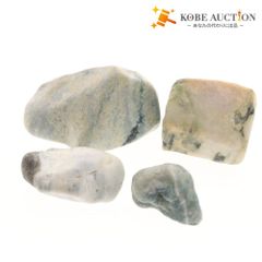 ■ 新潟県 糸魚川産 翡翠 ヒスイ原石 4点セット まとめ売り 総重量 1326g 天然石 鉱物 宝石 青 灰白 研磨済み