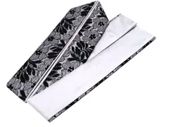 着物美人 送料込み 重ね襟 ラメレース くすみ 伊達襟 重ね衿 掛け襟 襟 振袖重ね襟 成人式重ね襟 重ね襟くすみ 重ね襟レース 重ね襟ラメ 重ね襟黒 成人式 結婚式 入学 卒業式 振袖 訪問着 着物 袴 4way 【 銀 黒 銀 両面 】m339228E1