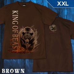 GENJU XXLサイズ 熊 ベア アニマル メンズ クール かっこいい Tシャツ 半袖 King of Beast