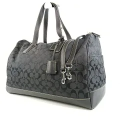 【 COACH 】N A-3 コーチ 4253  シグネチャー 総柄 2way ショルダーベルト付  ボストンバッグ ハンドバッグ 手提げ トート 婦人鞄 ブラック  黒系