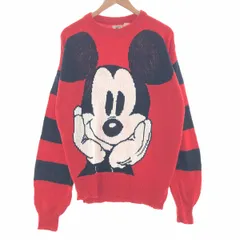古着 90年代 DISNEY MICKEY MOUSE ミッキーマウス 総柄 コットンニットセーター メンズXL ヴィンテージ/taa000121