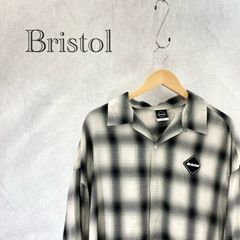 美品 F.C.Real Bristol エフシー レアル ブリストル FCRB-240060 BIG LOG BAGGY SHIRT チェック 長袖 シャツ トップス ブラック ホワイト XL メンズ