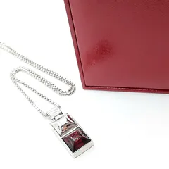 Baccarat バカラ ネックレス SILVER 925 シルバー チェーン スクエア レッド CRISTAL クリスタル ジュエリー