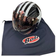 186000 現状品　OGK Bob ジェット ヘルメット シールド付き スター ストライプ 黒