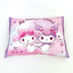 キャラクター枕 【4548598380075 520】マイメロ＆クロミ 枕 まくら カバー付き マクラ 洗える枕 キャラクター 子供 ジュニア枕 マイメロ クロミ 280×390ｍm ラブラブ柄 Sanrio サンリオのサムネイル