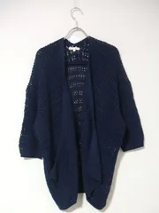 studio clip ざっくり編み ニット カーディガン ネイビー レディース スタディオクリップ【中古】1-0312S▲#