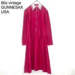 80s vintage GUNNE SAX 白レース襟 ワンピース USA製 - メルカリ