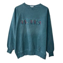 スウェット トレーナー ターコイズブルー 手形 アートデザイン ビッグ 