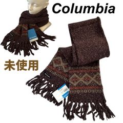 未使用 Columbia コロンビア マフラー ロング ユニセックス 212PU1354 フリンジ タグ付き ミックス ブラウン系 (L55)★