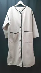 ◇ AUNT MARIE'S ラウンドネック サイドスリット ロング丈 長袖 コート サイズFREE ライトベージュ レディース E  【1307210018092】