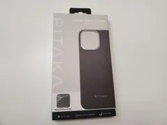 ★「PITAKA」iPhone 16 Pro Max用 極薄ケース MagSafe対応 上下カバーした アラミド繊維製 ワイヤレス充電対応 耐衝撃 薄型 おしゃれ Ultra-Slim Case (600D 黒/グレー）