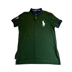 中古 ポロバイラルフローレン Polo by Ralph Lauren 半袖 ポロシャツ クリーニング済み ビッグポニー 緑 メンズ XLサイズ