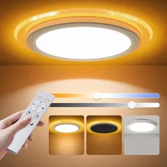 Coizabera LEDシーリングライト 6畳 30W 3600ML 導光板 おしゃれ 調光調色 間接照明 省エネ 薄型 天井 照明器具 電気 蛍光灯 Ceiling Light 6畳リモコン付き スマホAPP操作 リビング/キッチン/寝室/玄関/台所に 0