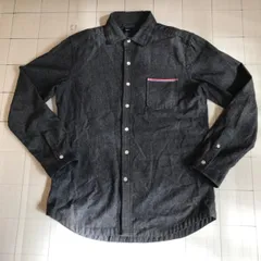 ト2502-②-3658 シップス　SHIPS 麻混シャツ　グレー　Ｌ