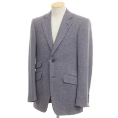 【中古】ダンヒル Dunhill ヘリンボーン織 ウールカシミヤ テーラードジャケット ライトブルーxボルドー【サイズ44】【メンズ】のサムネイル