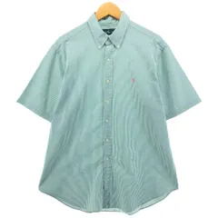 古着 ラルフローレン Ralph Lauren CLASSIC FIT シアサッカー 半袖 ボタンダウン ストライプシャツ メンズXL相当/eaa551836