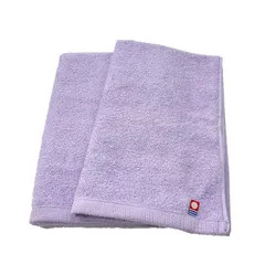 今治タオル Nカラー フェイスタオル パープル 2枚セット 今治ブランド 薄手 無地 普段使い シンプル 日本製 国産