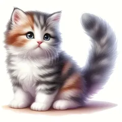 ステッカー 三毛猫 車用 シール 15cm イラスト 子ども ネコ ビニール 防水 かわいい おもしろ おしゃれ 2D 窓用ステッカー 赤ちゃん ねこ t7159