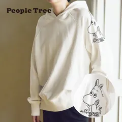 [新品] ムーミン オーガニックコットンユニセックス裏毛フーディー お花とムーミントロール (M／L)：ピープルツリー 正規取扱店 送料無料