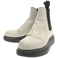 ALEXANDER McQUEEN アレキサンダーマックイーン サイドゴアハイブリッドレザーブーツ ホワイト 37 586398のサムネイル