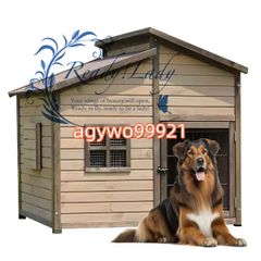 ペットハウス 屋外防水犬小屋 犬舎 無垢材の犬小屋 屋外の木造犬小屋 窓付き 風通し ペットハウス 防雨(102x116x110cm)
