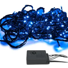 【新着商品】ライト LED イルミネーション 200球 ストレートタイプ 15m ブルー 黒線 点灯 8パターン コントローラー付き MITAS コンセント LED電飾 クリスマス飾り クリスマスツリー デコレーション クリスマス電飾 ER-200LED15-