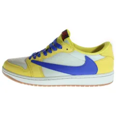 NIKE (ナイキ) ×TRAVIS SCOTT WMNS AIR JORDAN 1 RETRO LOW OG CANARY トラヴィススコット ウィメンズ エアジョーダン1 カナリー ローカットスニーカー US12/29m DZ4137-700