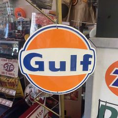 メタルサイン 看板 [Gulf] ガルフ エンボスサイン ダイカット看板 アメリカン雑貨 モーター レーシング アメ雑