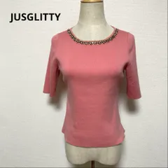 JUSGLITTY ジャスグリッティー ビジュー付き ニット 2 ピンク