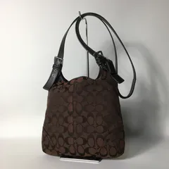 2506-10｜コーチ シグネチャー ショルダーバッグ ダークブラウン