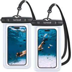 『人気商品』スマホ 防水 ケース 海 プール すまほ 海水浴 iPhone 水泳 IPX8 ぼうすい カバー 2枚セット お風呂 スマフォ 潜水 携帯 けいたい 首かけ 顔認証 アイホン 水中 撮影 通話 Xperia android に対応 Lamicall