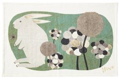 【人気商品】楠橋紋織 ティータオル morita MiW ウサギ(草叢で) 日本製 グリーン 約45cm×70cm 1-69208-21-G
