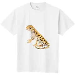 ヒョウモントカゲモドキ　シンプルデザインTシャツ　メンズ・レディース・キッズ
