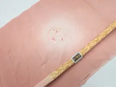 【一輝堂】【着物】和装小物　帯締め帯揚げセット　刺繍　花文　伊賀くみひも　高麗　金糸　25w03-3467